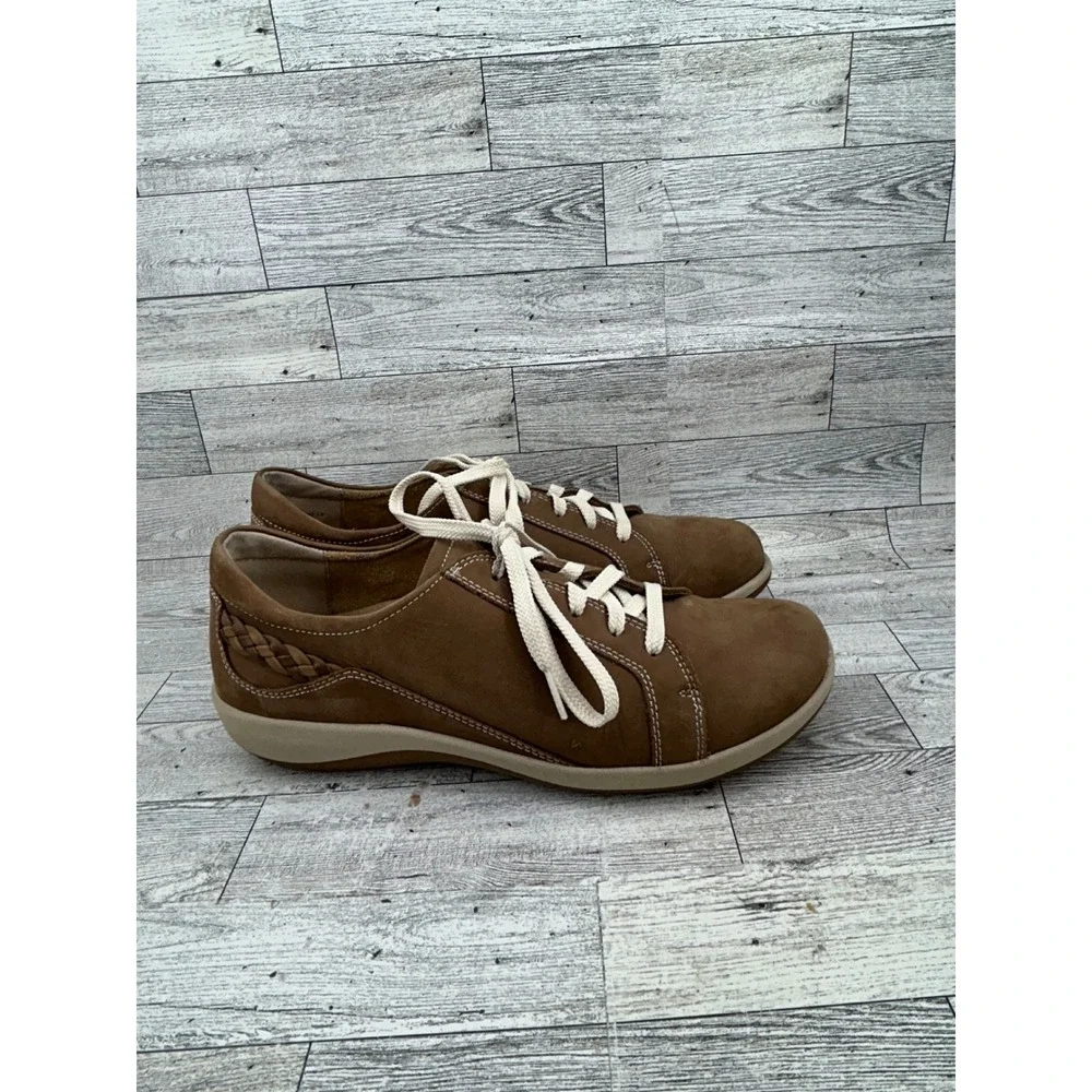 Aetrex DM302 Brown Leather Lace Up Orthopedic Walking Sneakers Men Sz 10.5-11‎